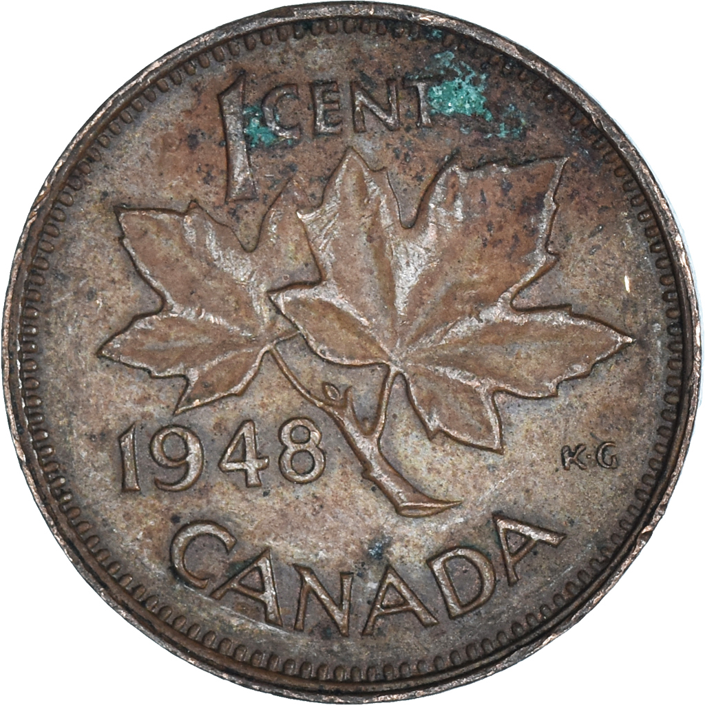 Moneda, Canadá, Cent, 1948