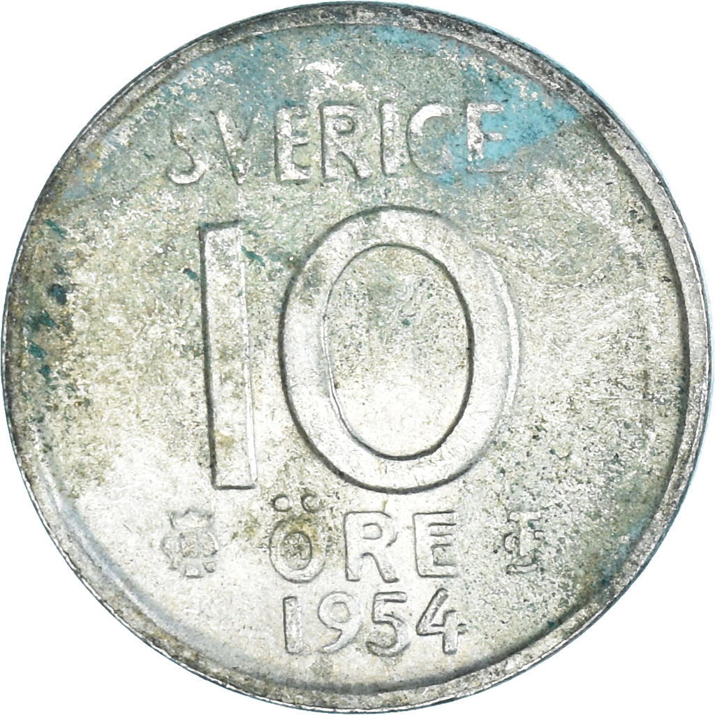 Moneda, Suecia, 10 Öre, 1954