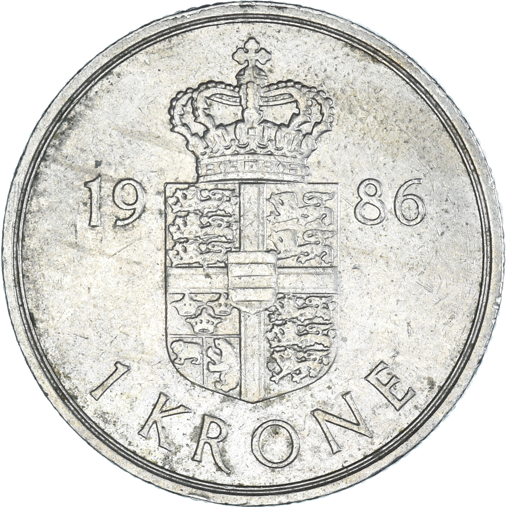 Moneda, Dinamarca, Krone, 1986