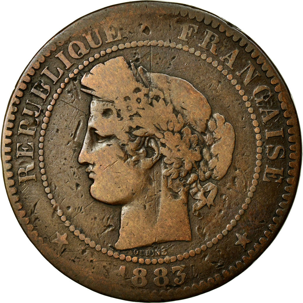 Coin, France, Cérès, 10 Centimes, 1883, Paris, , Bronze, KM:815.1