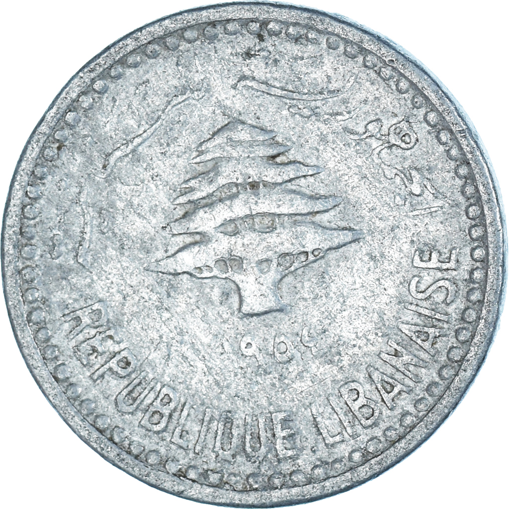 Coin, Lebanon, 5 Piastres, 1952