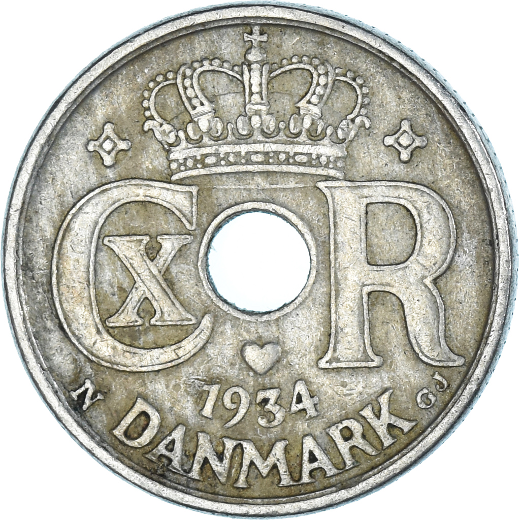 Moneda, Dinamarca, 10 Öre, 1934