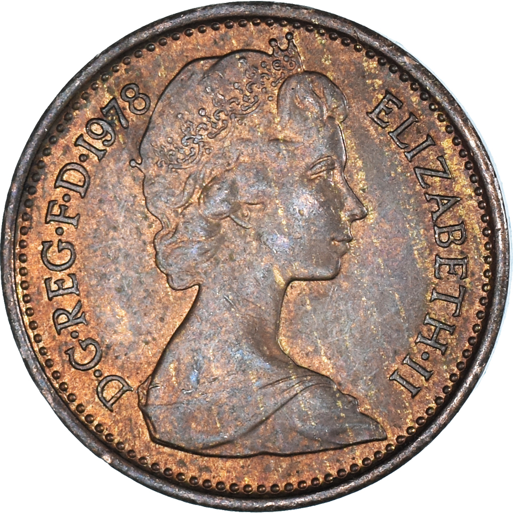 Moneda, Gran Bretaña, 1/2 New Penny, 1978