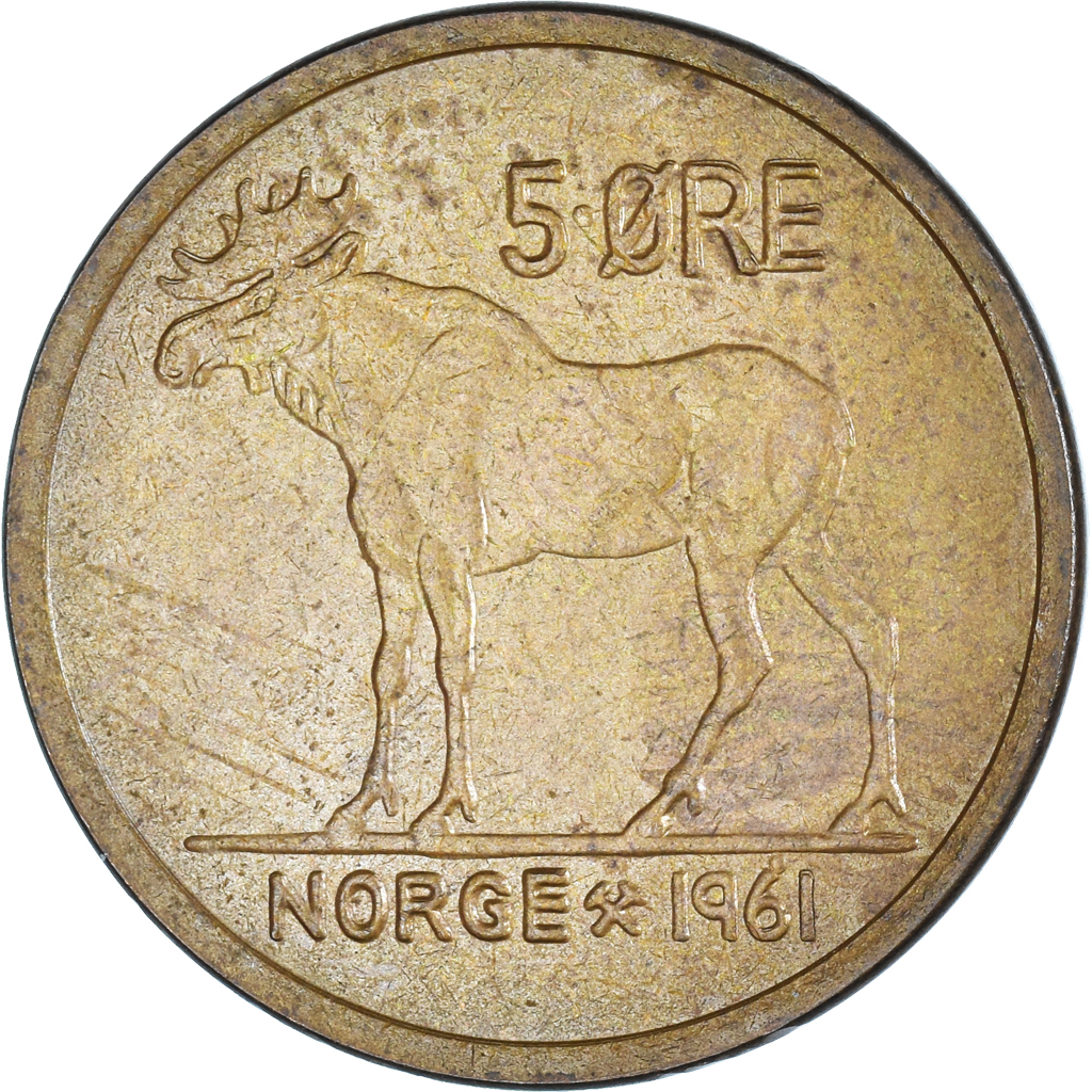 Moneda, Noruega, 5 Öre, 1961