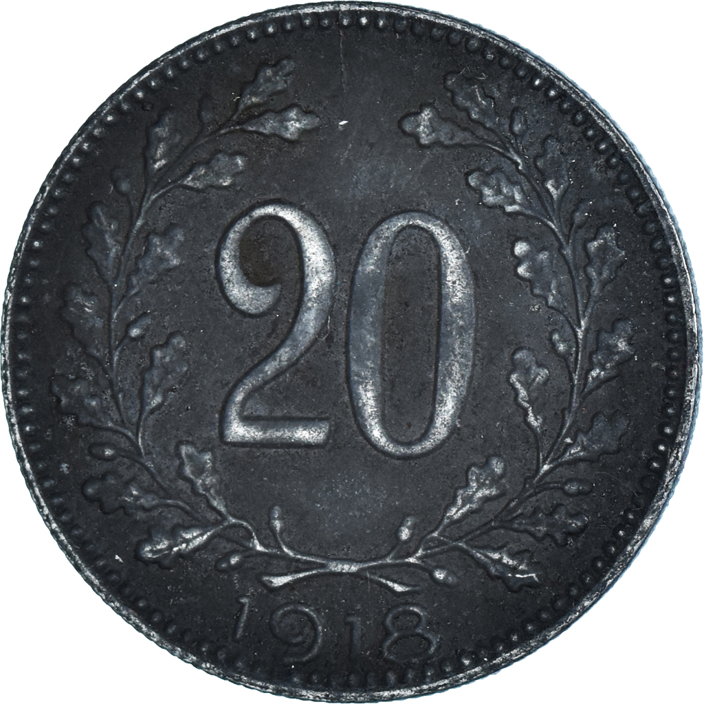 Moneda, Austria, 20 Heller, 1918