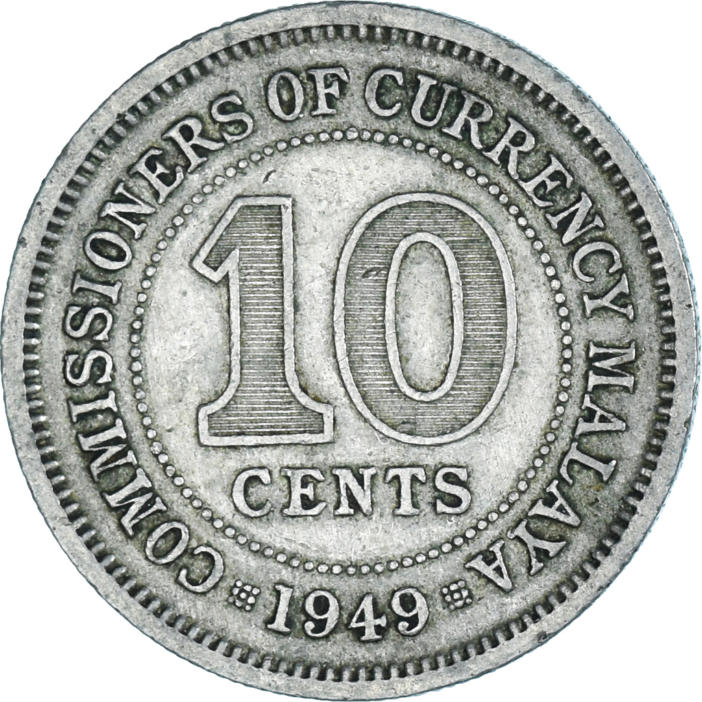 Moneda, MALAYA, 10 Cents, 1949