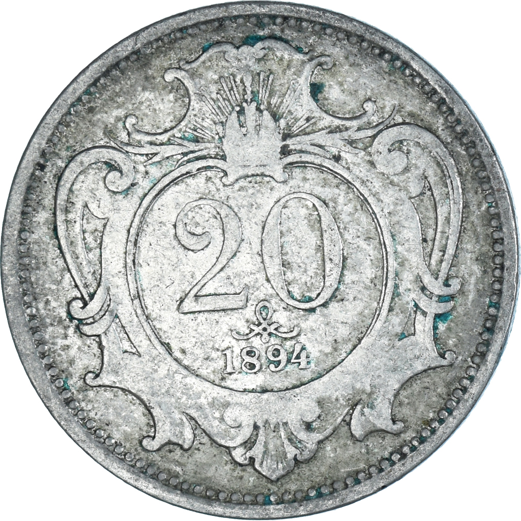 Moneda, Austria, 20 Heller, 1894