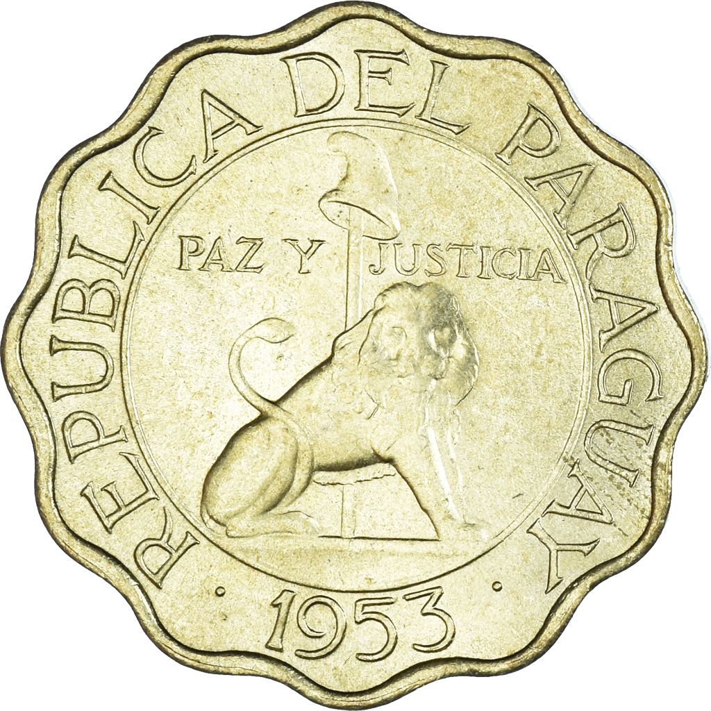 Coin, Paraguay, 25 Centimos, 1953