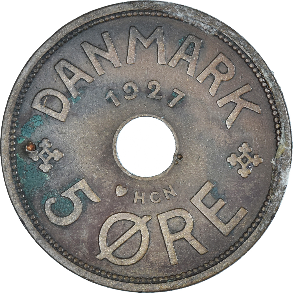 Moneda, Dinamarca, 5 Öre, 1927