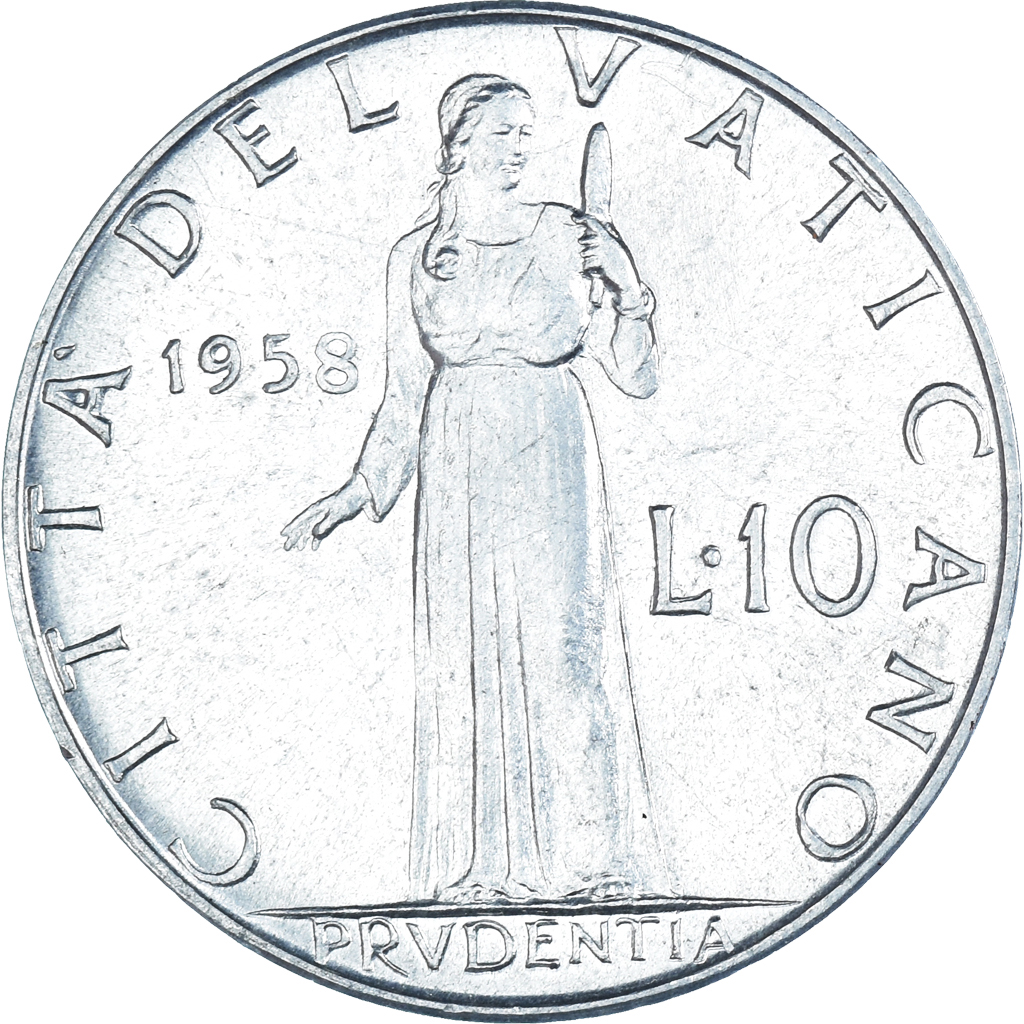Coin, Vatican, 10 Lire, 1958