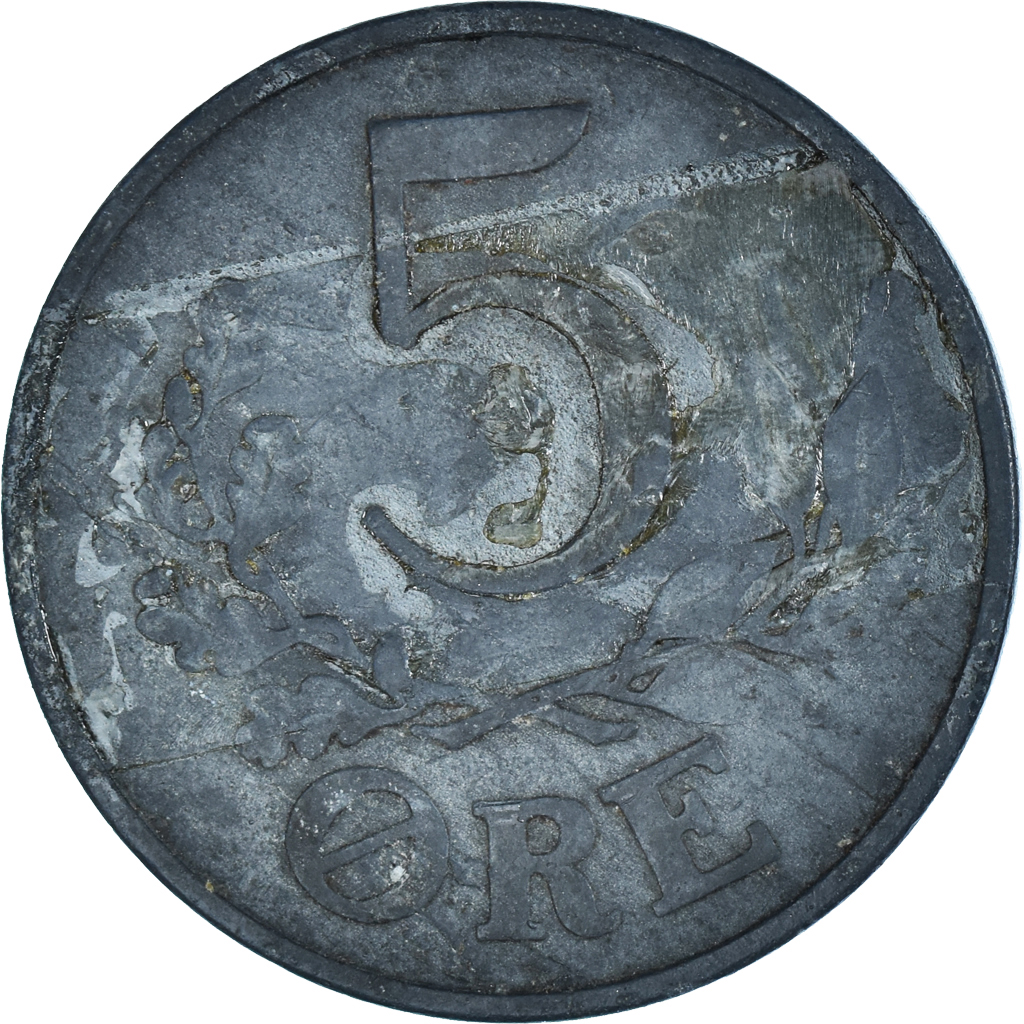Moneda, Dinamarca, 5 Öre, 1945