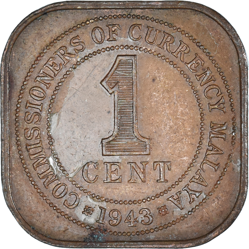 Moneda, MALAYA, Cent, 1943