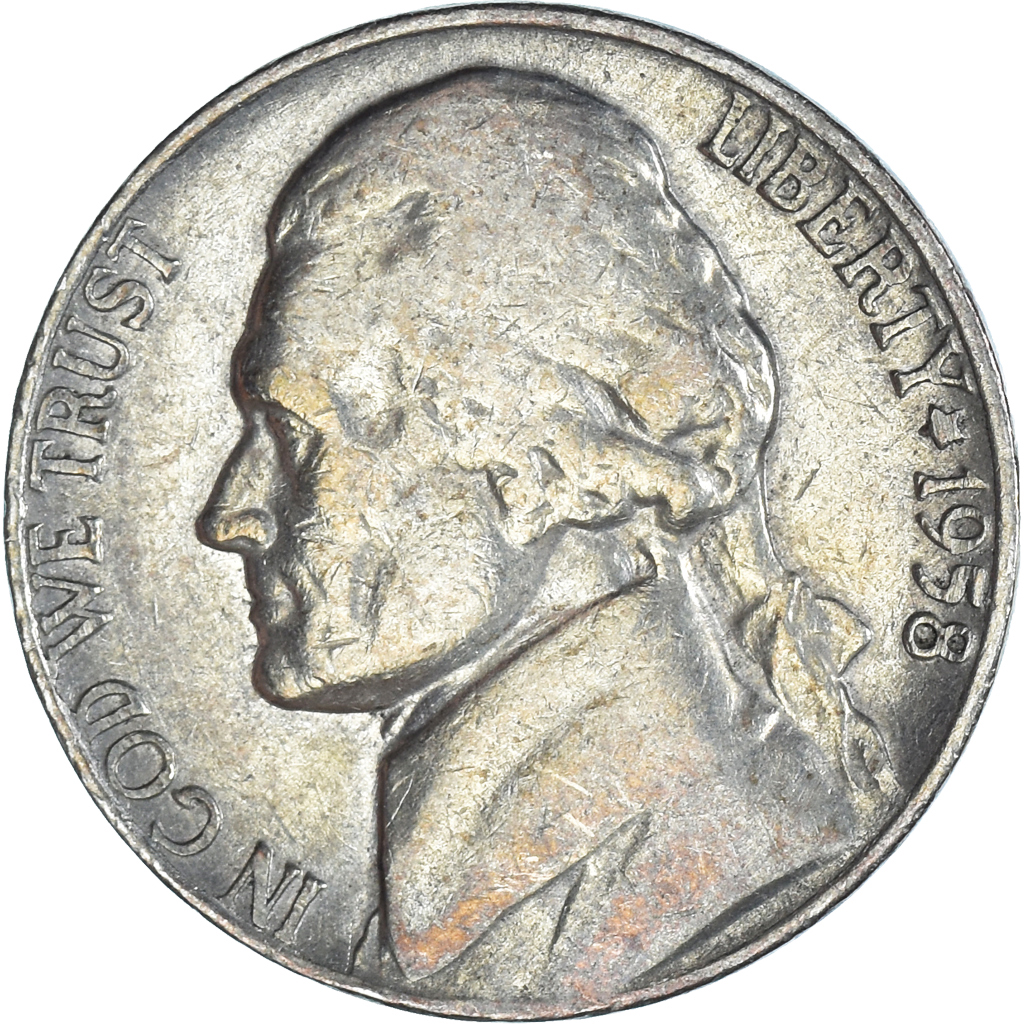 Moneda, Estados Unidos, 5 Cents, 1958