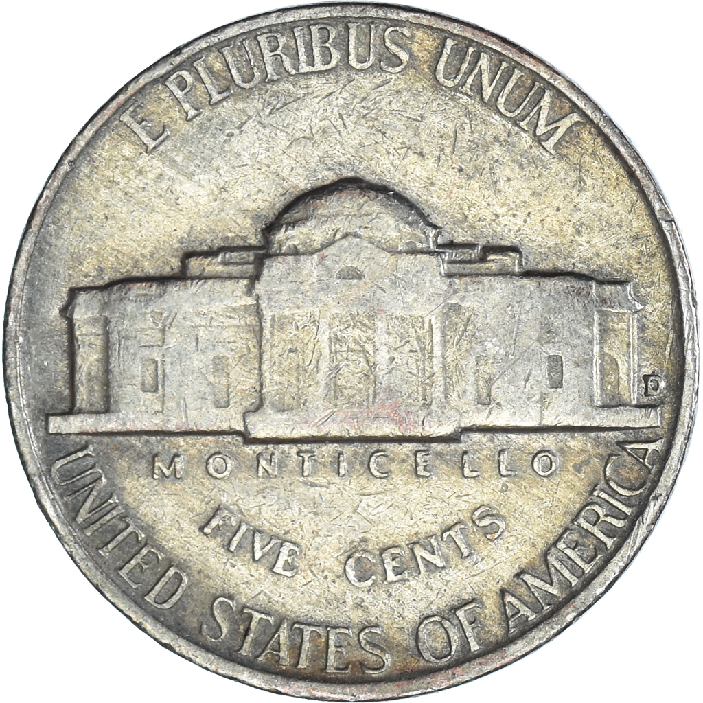Moneda, Estados Unidos, 5 Cents, 1958