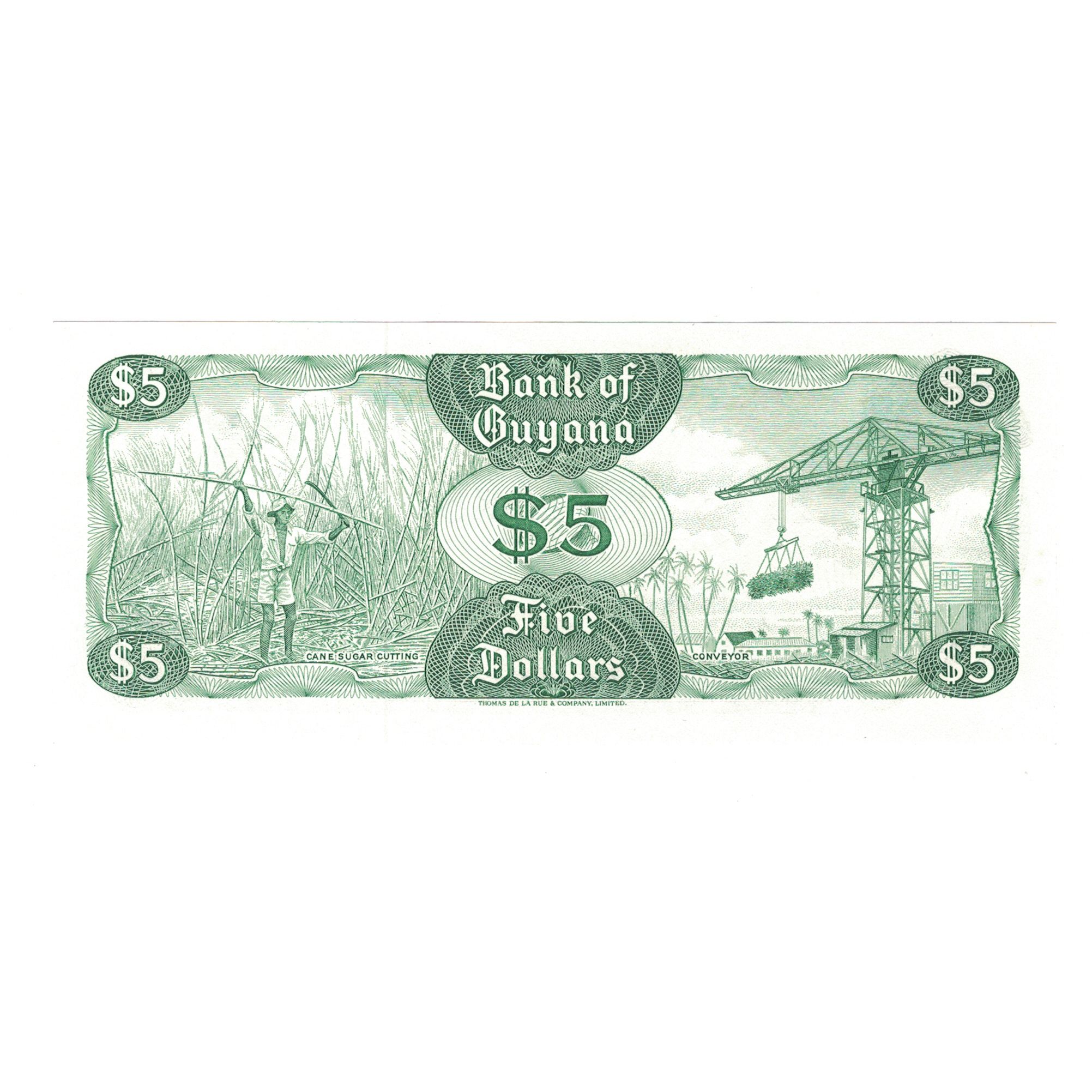 Banknote, Guyana, 5 Dollars, KM:22f, UNC(65-70)