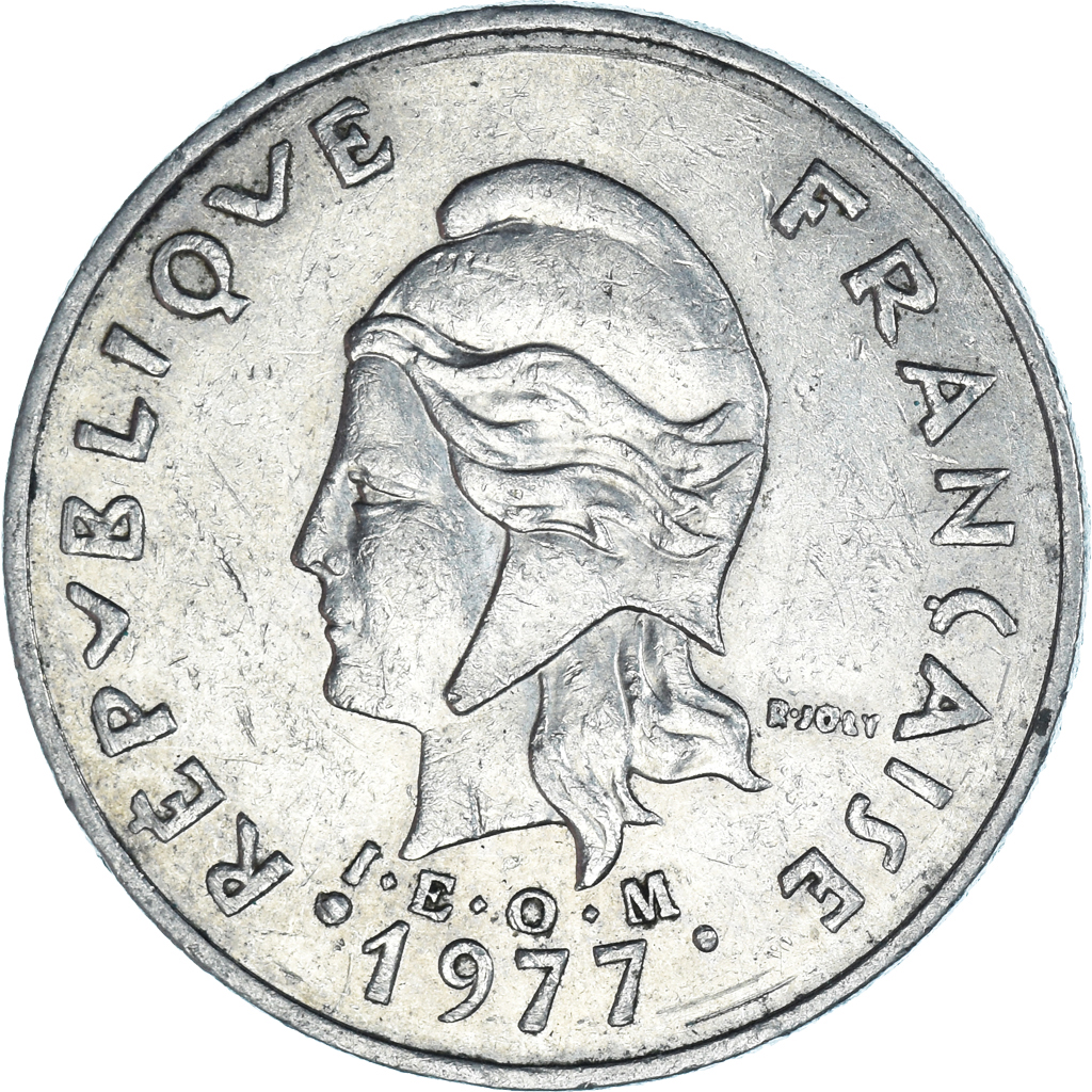 Moneda, Polinesia francesa, 20 Francs, 1977
