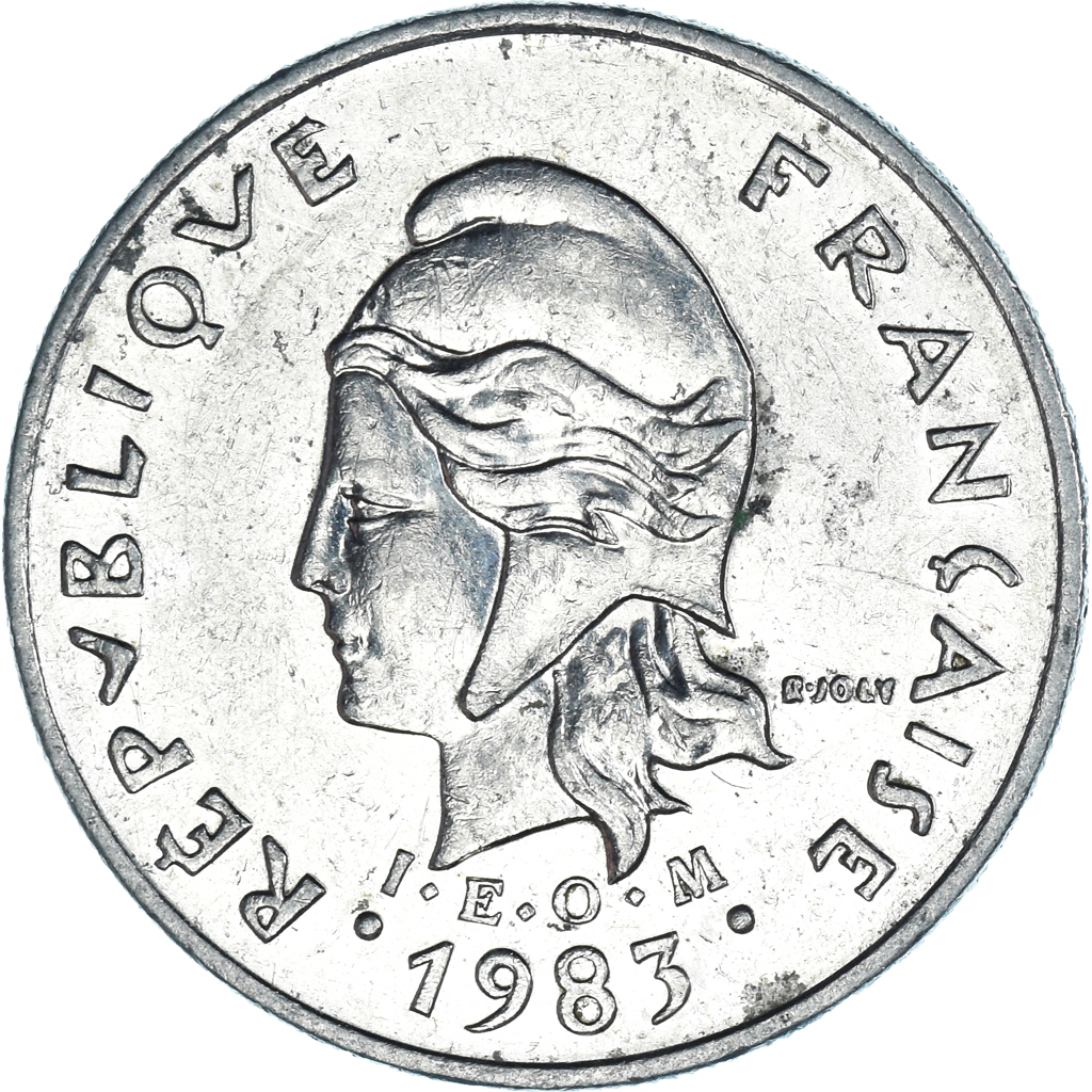 Moneda, Polinesia francesa, 10 Francs, 1983