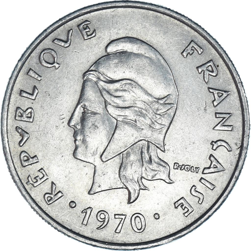 Moneda, Polinesia francesa, 20 Francs, 1970
