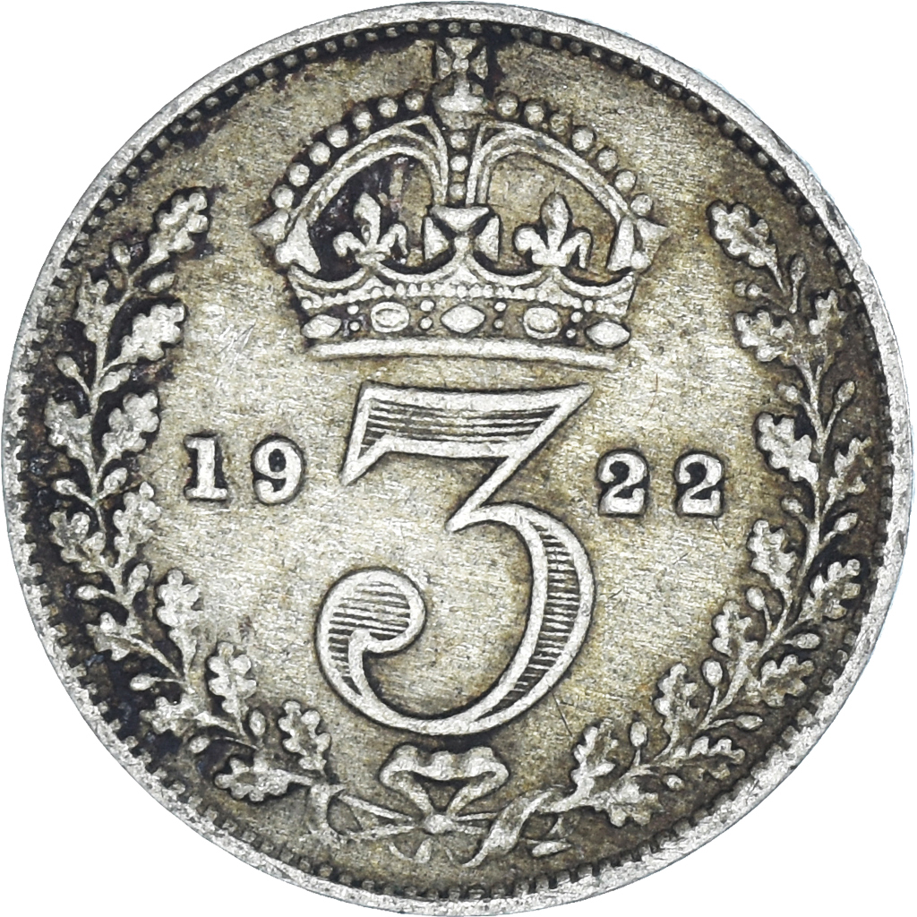 Moneda, Gran Bretaña, 3 Pence, 1922