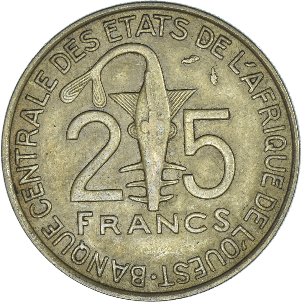 Coin, West African States, 25 Francs, 1976