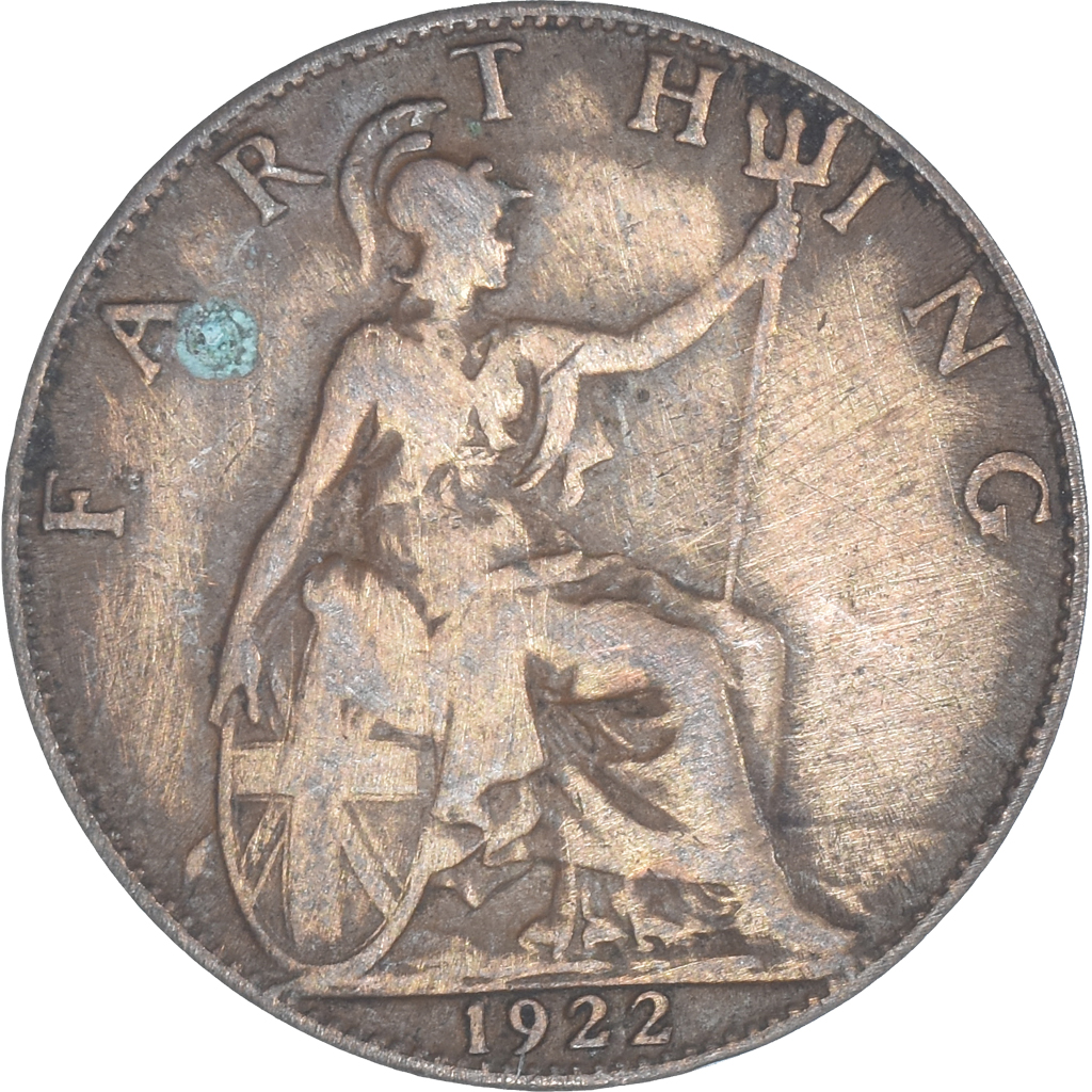 Moneda, Gran Bretaña, Farthing, 1922