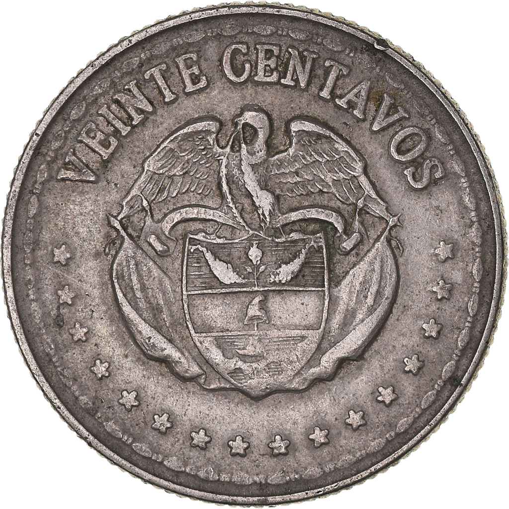 Coin, Colombia, 20 Centavos, 1956