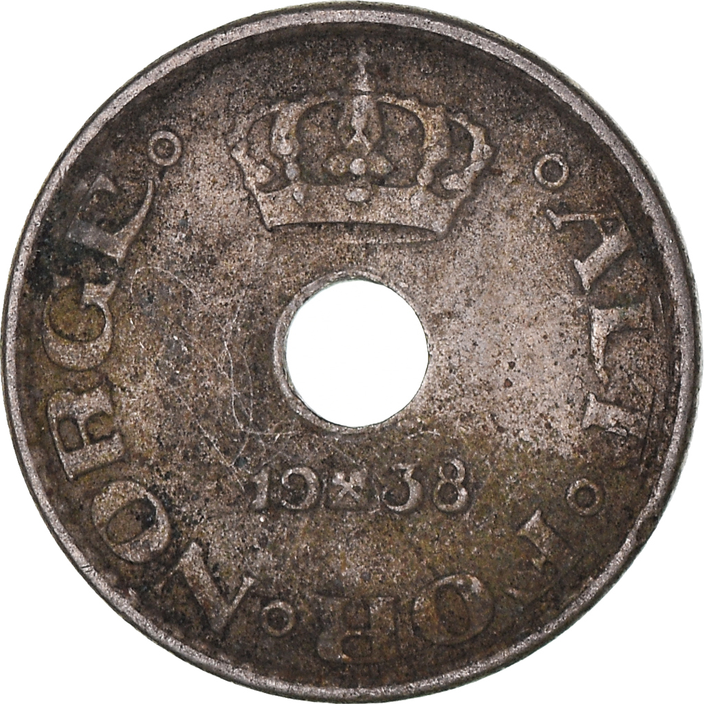Moneda, Noruega, 10 Öre, 1938