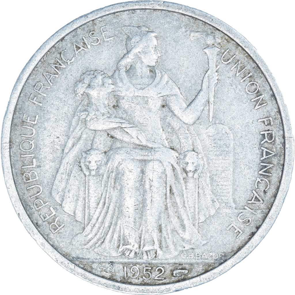 Moneda, Polinesia francesa, 5 Francs, 1952