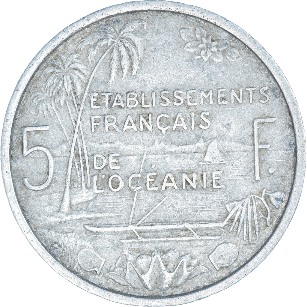 Moneda, Polinesia francesa, 5 Francs, 1952