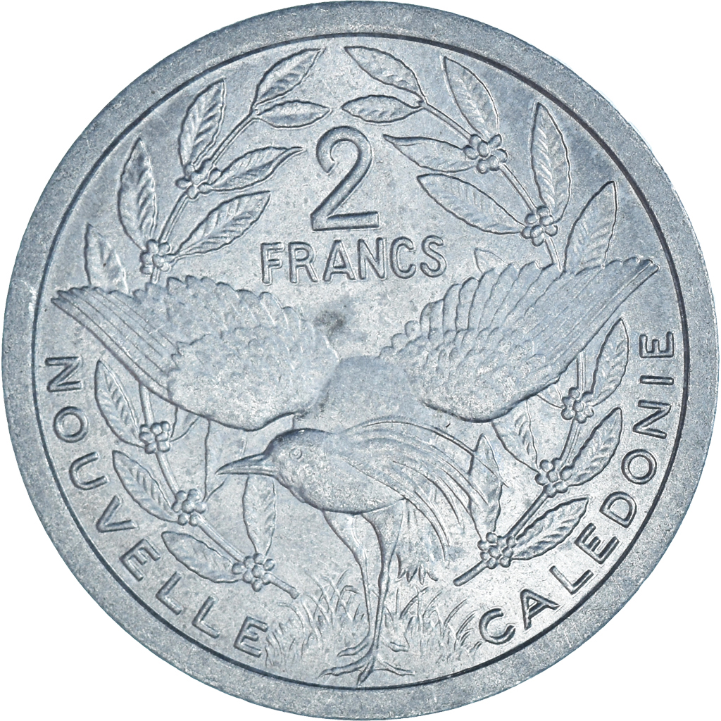 Moneda, Nueva Caledonia, 2 Francs, 1977
