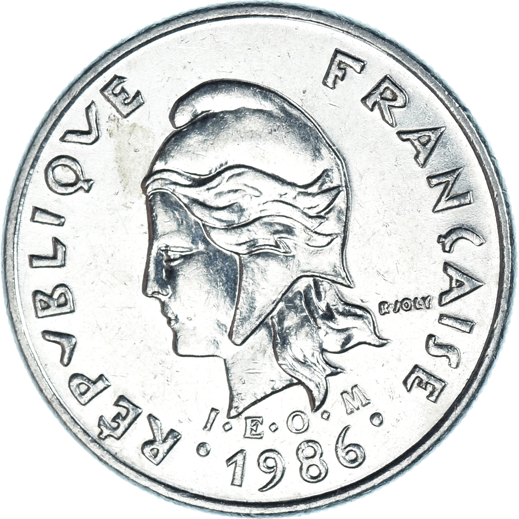 Moneda, Nueva Caledonia, 10 Francs, 1986