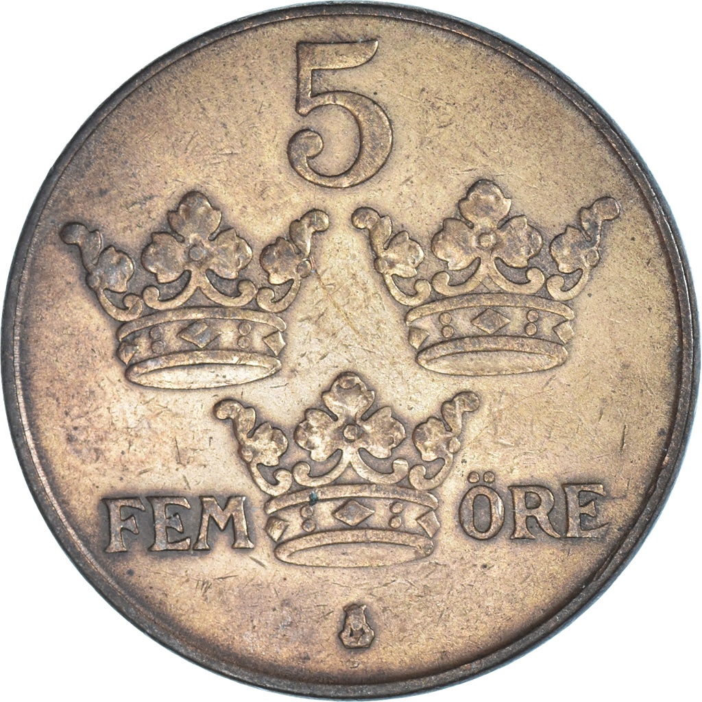 Moneda, Suecia, 5 Öre, 1936