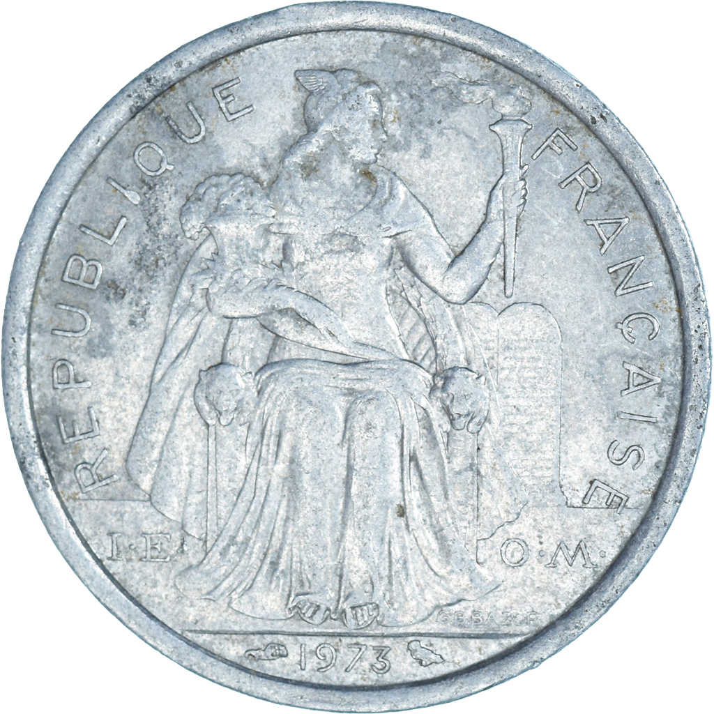 Moneda, Polinesia francesa, 2 Francs, 1973