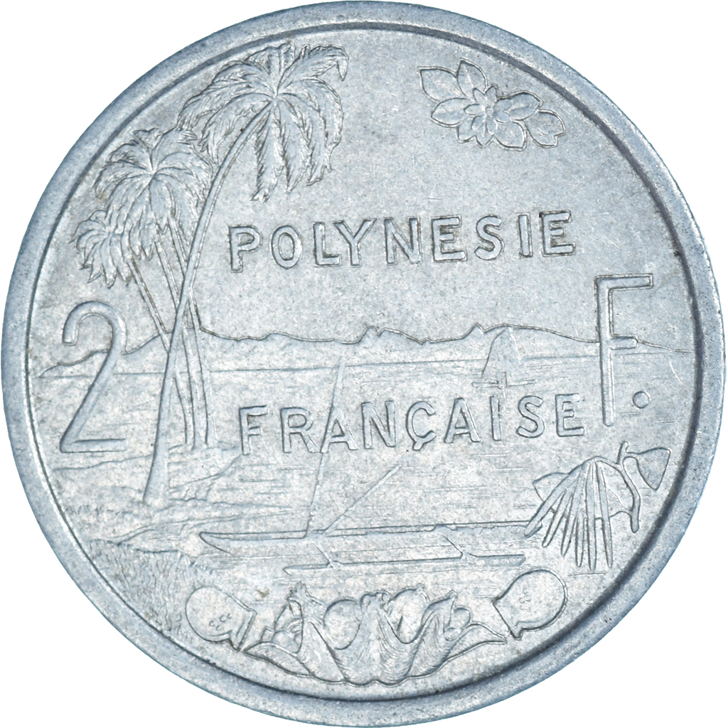 Moneda, Polinesia francesa, 2 Francs, 1973