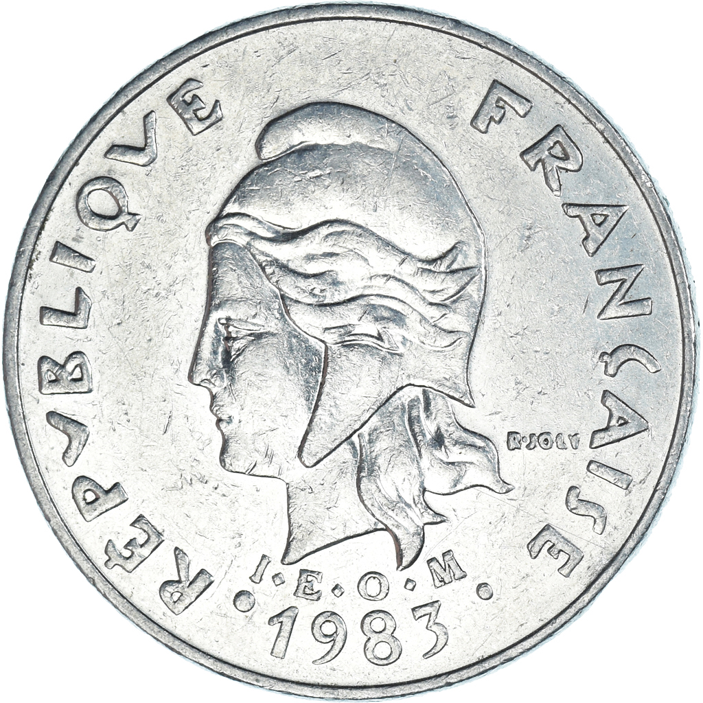 Moneda, Nueva Caledonia, 20 Francs, 1983