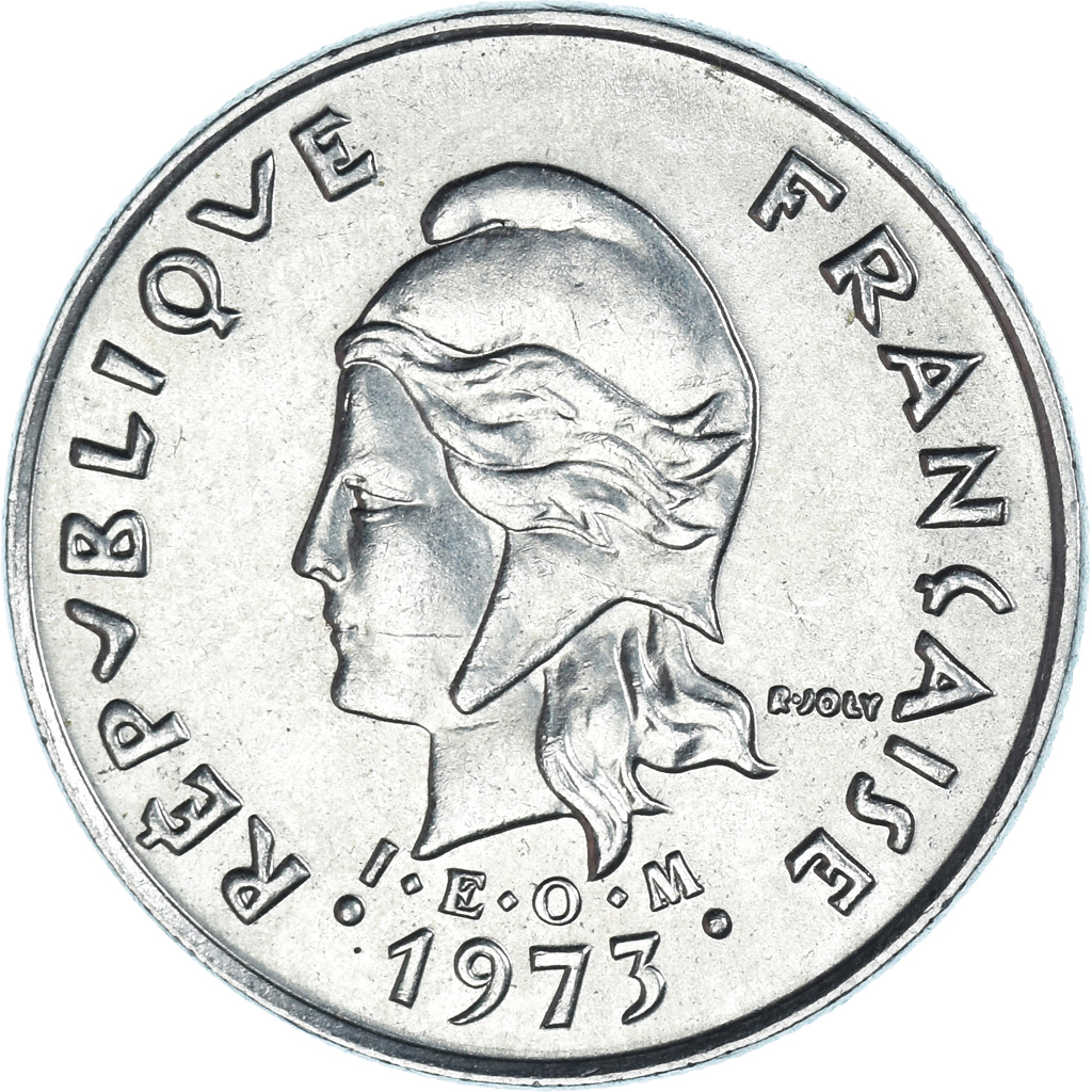 Moneda, Nueva Caledonia, 10 Francs, 1973