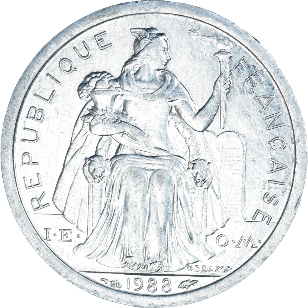 Moneda, Nueva Caledonia, Franc, 1988