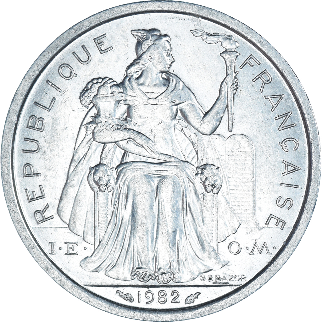 Moneda, Nueva Caledonia, 2 Francs, 1982