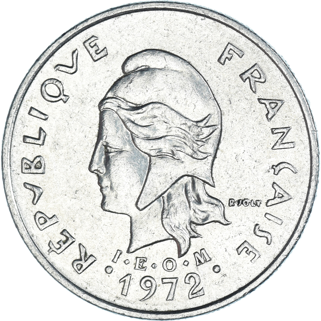 Moneda, Nueva Caledonia, 10 Francs, 1972
