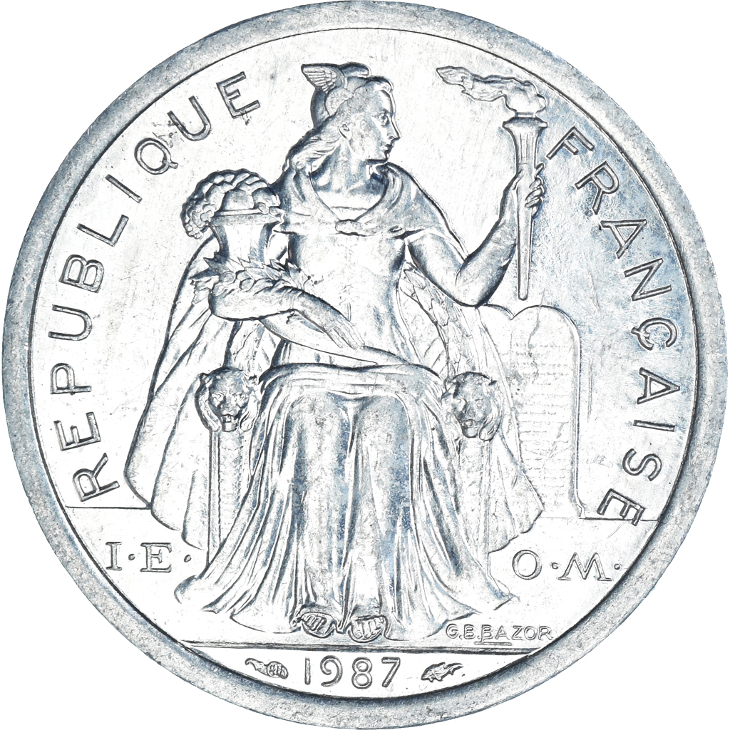 Moneda, Nueva Caledonia, 2 Francs, 1987