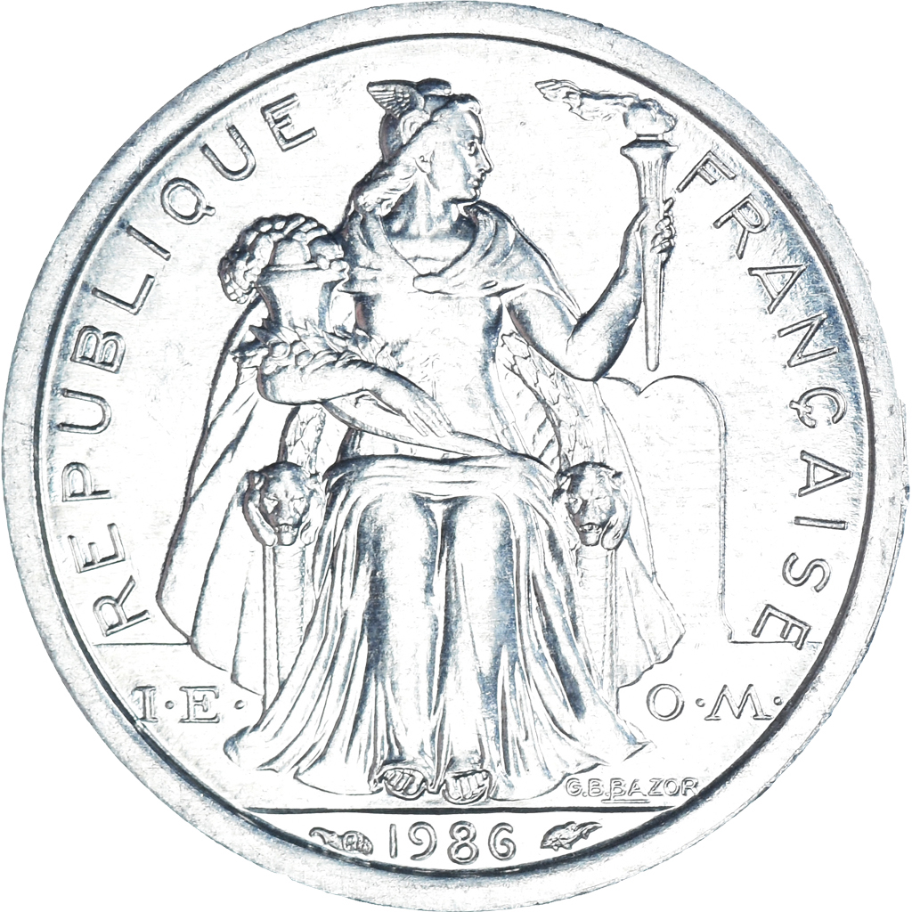 Moneda, Polinesia francesa, Franc, 1986