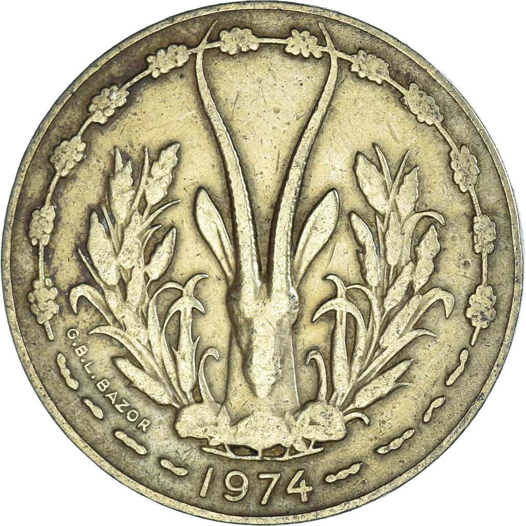 Coin, West African States, 10 Francs, 1974