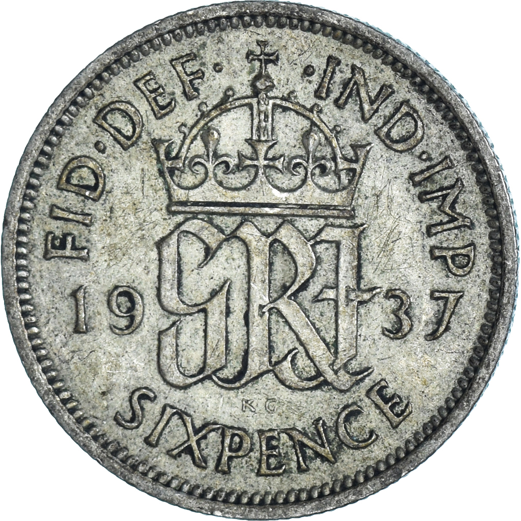 Moneda, Gran Bretaña, 6 Pence, 1937