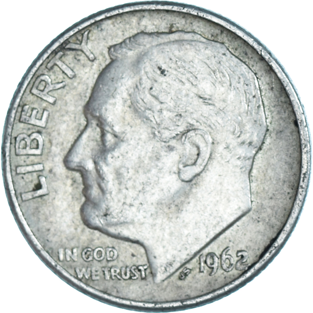 Moneda, Estados Unidos, Dime, 1962