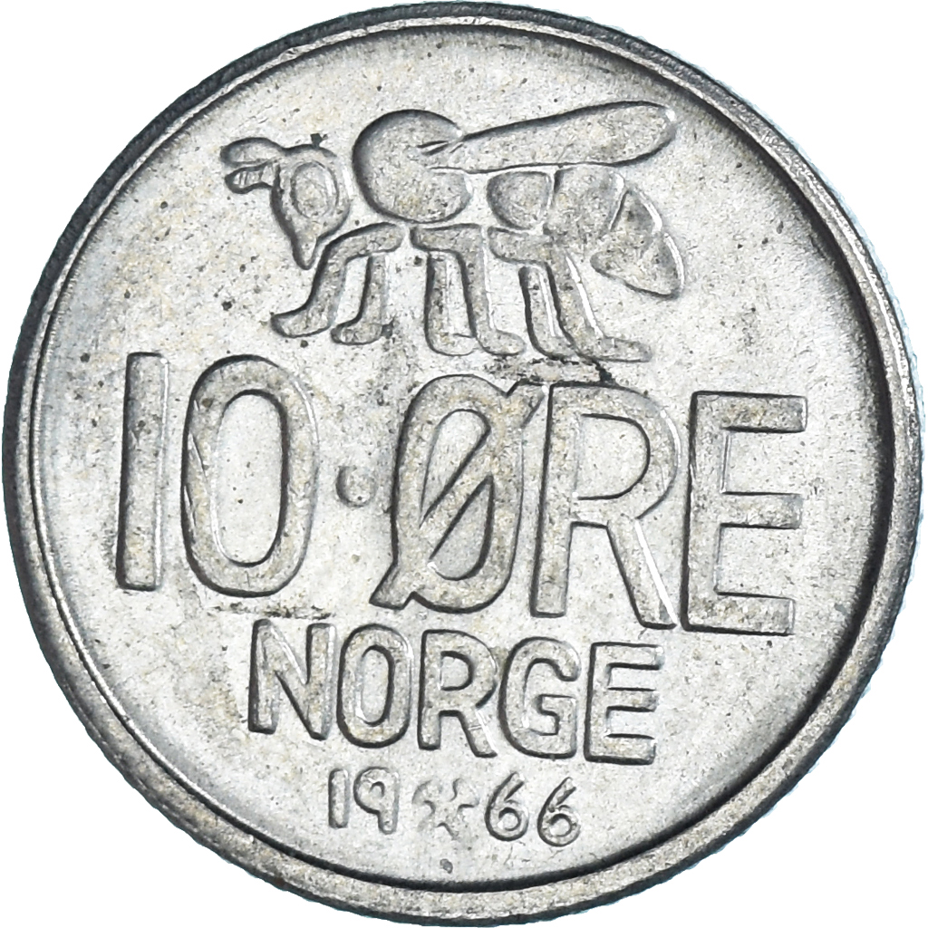 Moneda, Noruega, 10 Öre, 1966