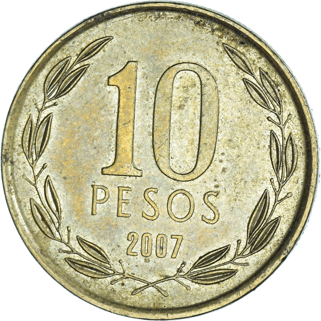 Moneda, Chile, 10 Pesos, 2007