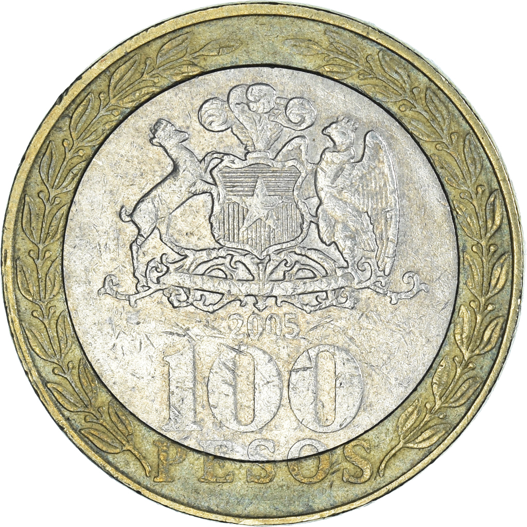 Moneda, Chile, 100 Pesos, 2005
