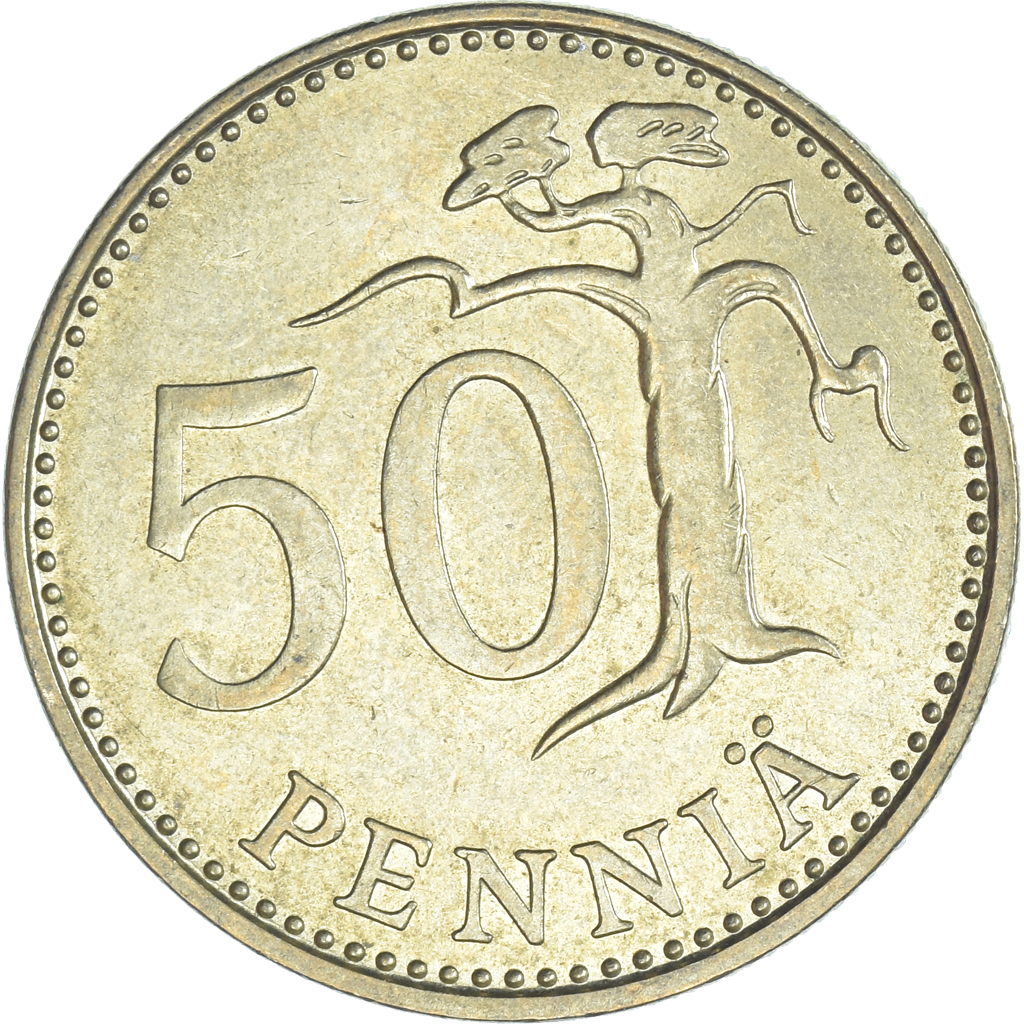 Moneda, Finlandia, 50 Penniä, 1987