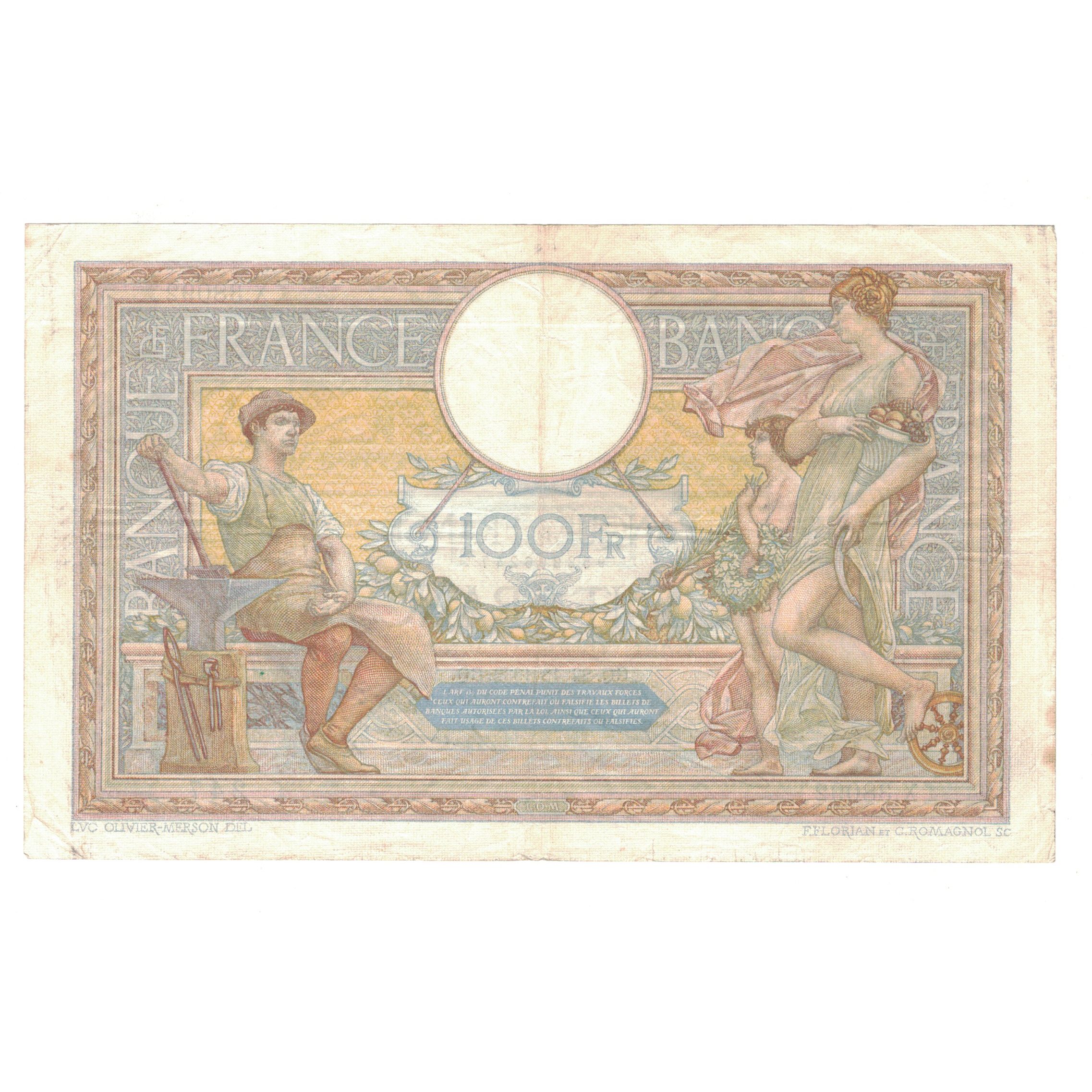 France, 100 Francs, Luc Olivier Merson, 1932, X.38092, EF(40-45), Fayette:24.11
