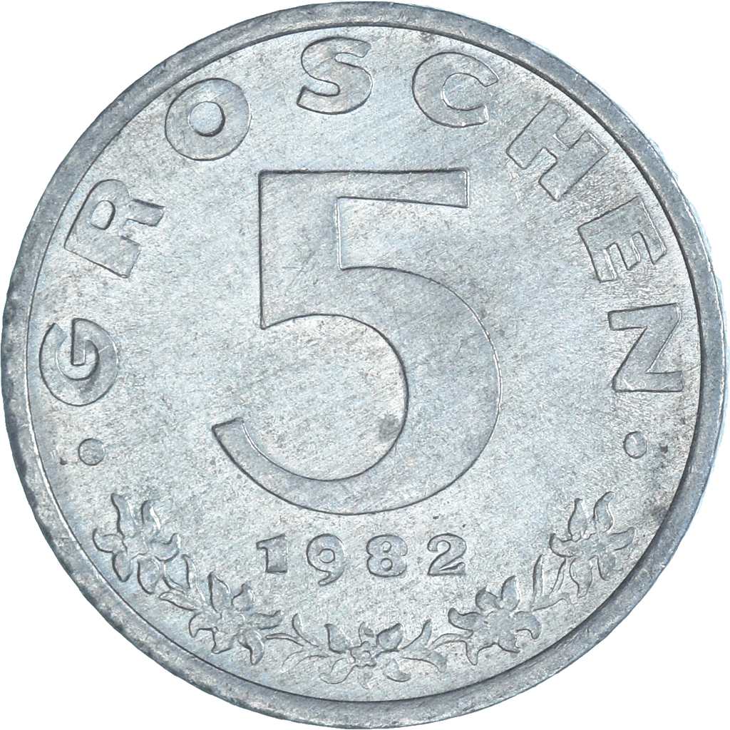 Moneda, Austria, 5 Groschen, 1982